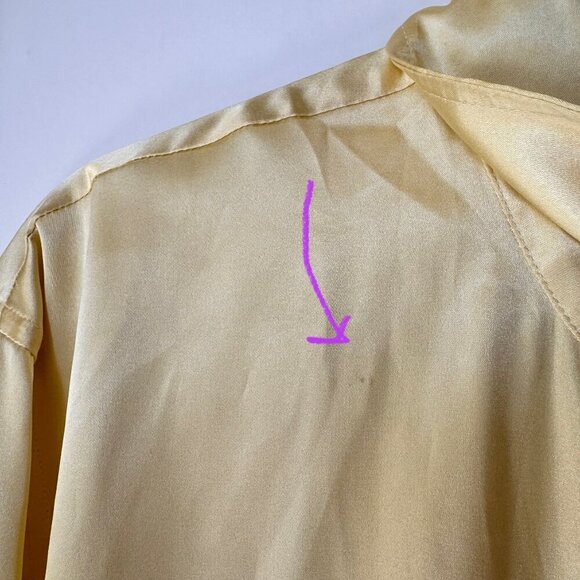 Daily Drills Silky Set Resort Button Down Long Sleeve Top Skirt Butter Yellow - Picture 11 of 14